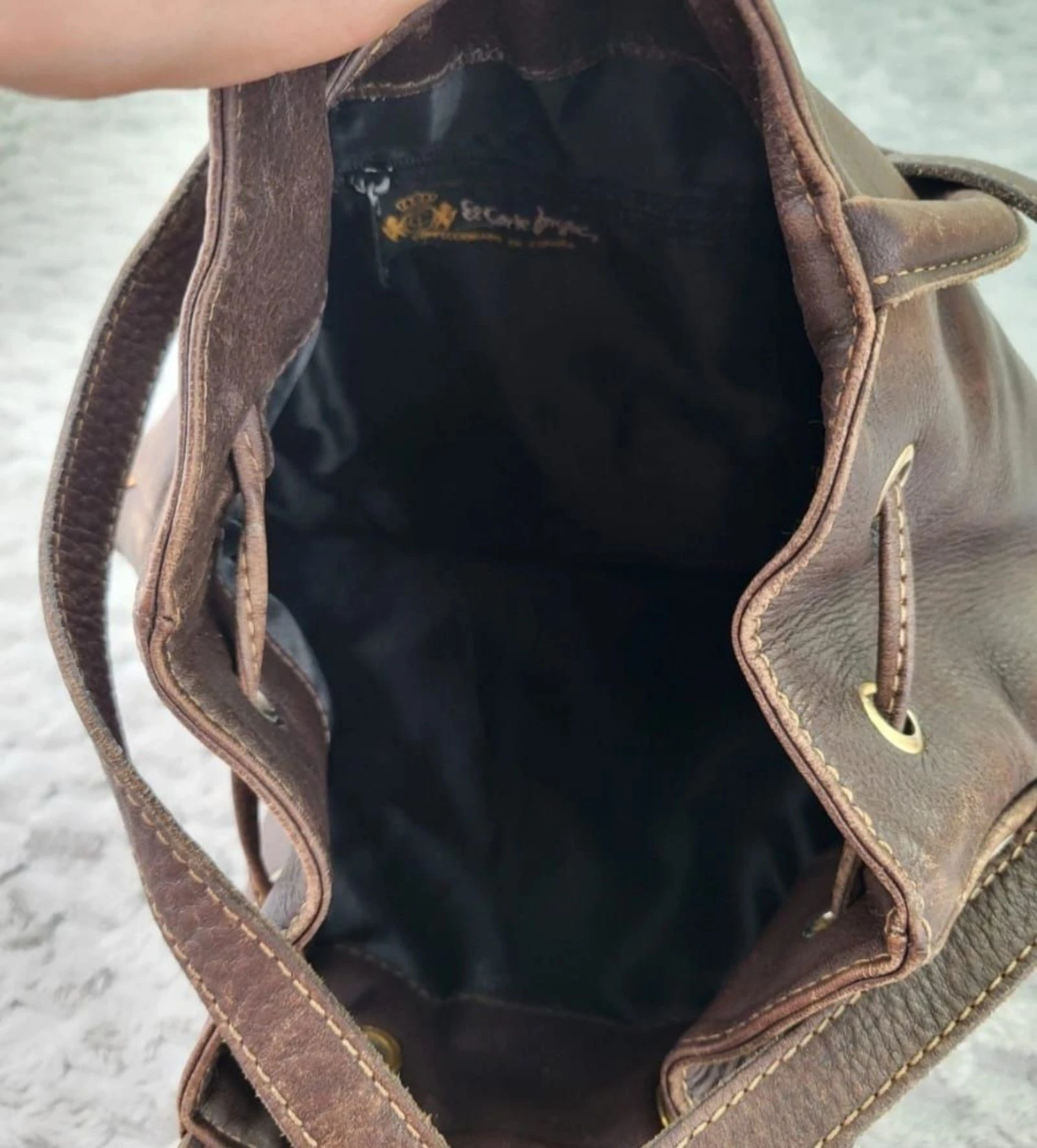 El Corte Inglés Real Leather Bucket Backpack Vintage Retro 90s – photo 16